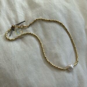 Kori Green Necklace with pearl and gold discs